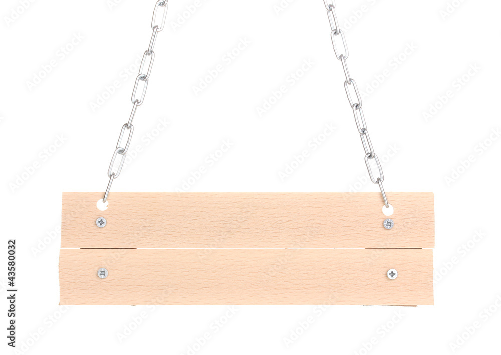 Wooden signboard isolated on white Wooden signboard isolated on white