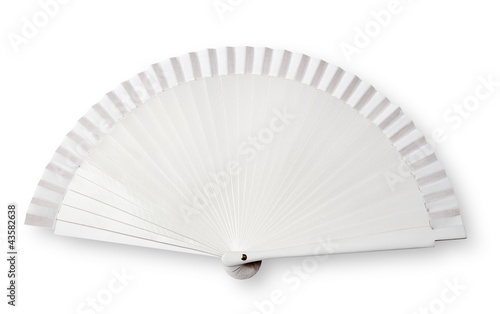 White fan on white with shadow and clipping path photo