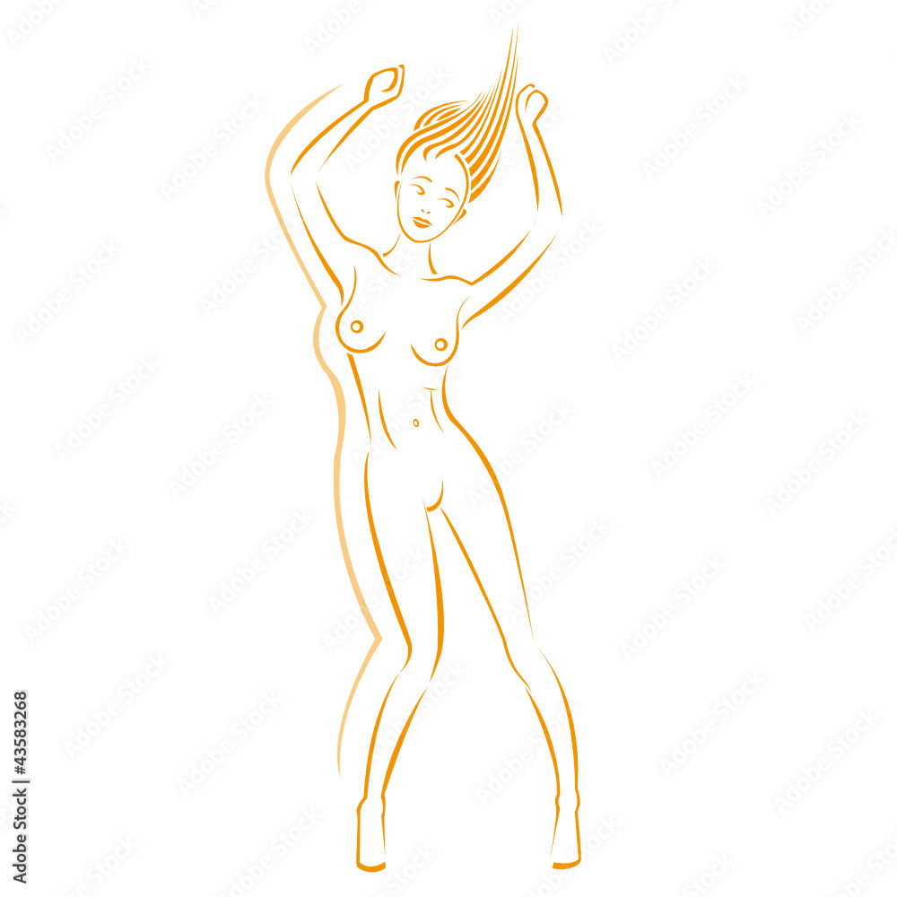 Fototapeta premium nackte frau outlines