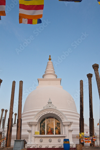 Veritical view of Thuparamaya dagoba in Anuradhapura, Sri Lanka