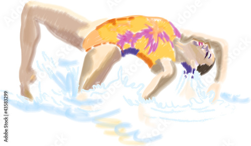 synchronized swimming - quick "vector" brushes sketch