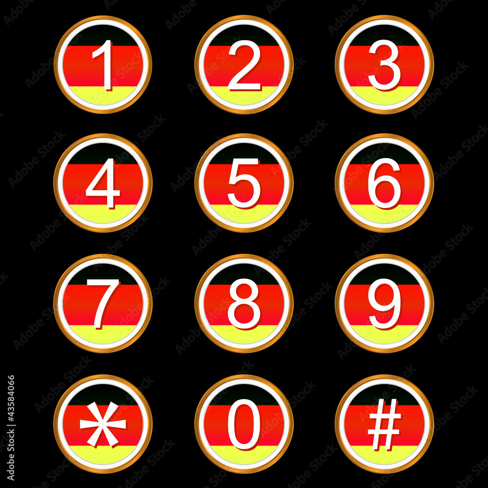 German numbers icons German numbers icons