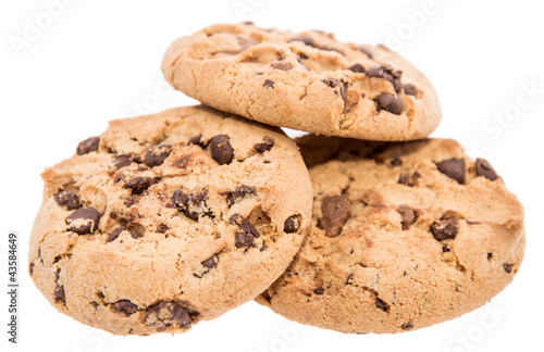 Heap of cookies on white