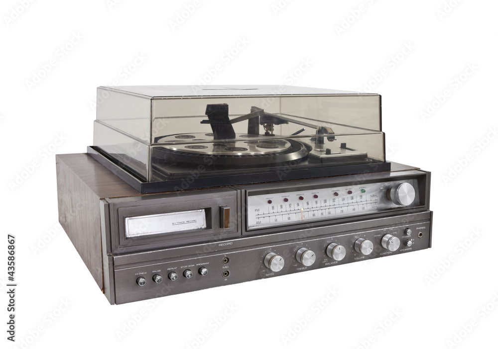 Obraz premium Retro Hi-Fi Stereo Isolated with Clipping Path