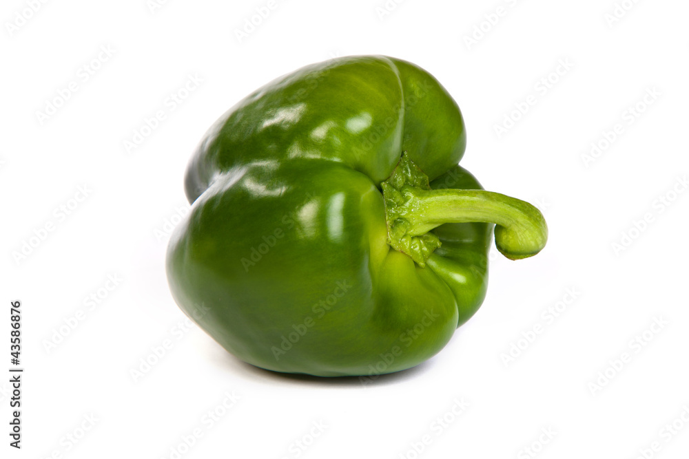 A green sweet bell pepper isolated on white A green sweet bell pepper isolated on white