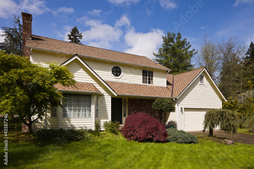 Wallpaper Mural Residential home.  Average american two story residential home. Torontodigital.ca