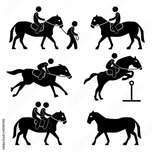 Horse Riding Training Jockey Equestrian Pictogram