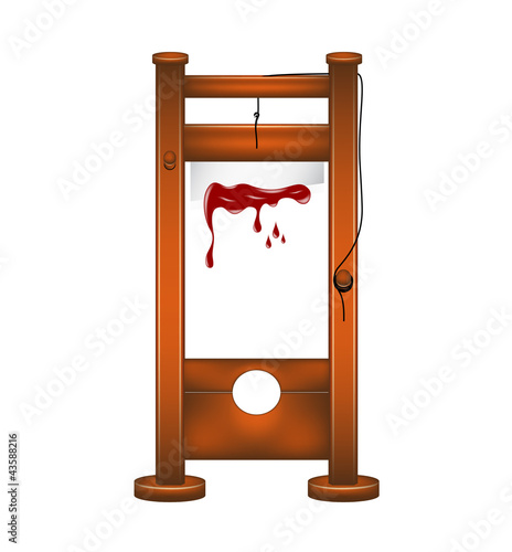 Guillotine with bloody blade