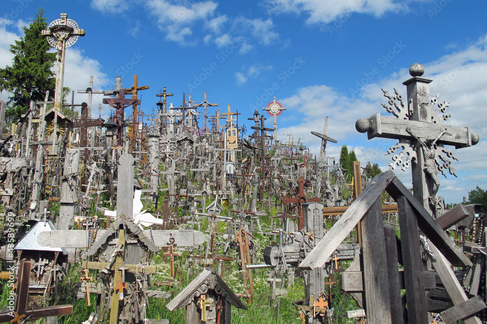 sad Hill of crosses with thousands of crucifixes in Lithuania