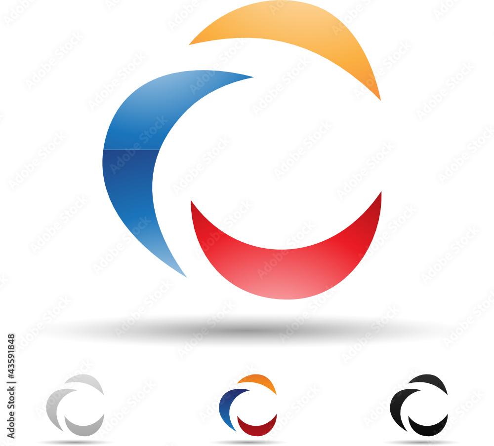 Vector illustration of abstract icons of letter C - Set 3 Vector illustration of abstract icons of letter C - Set 3