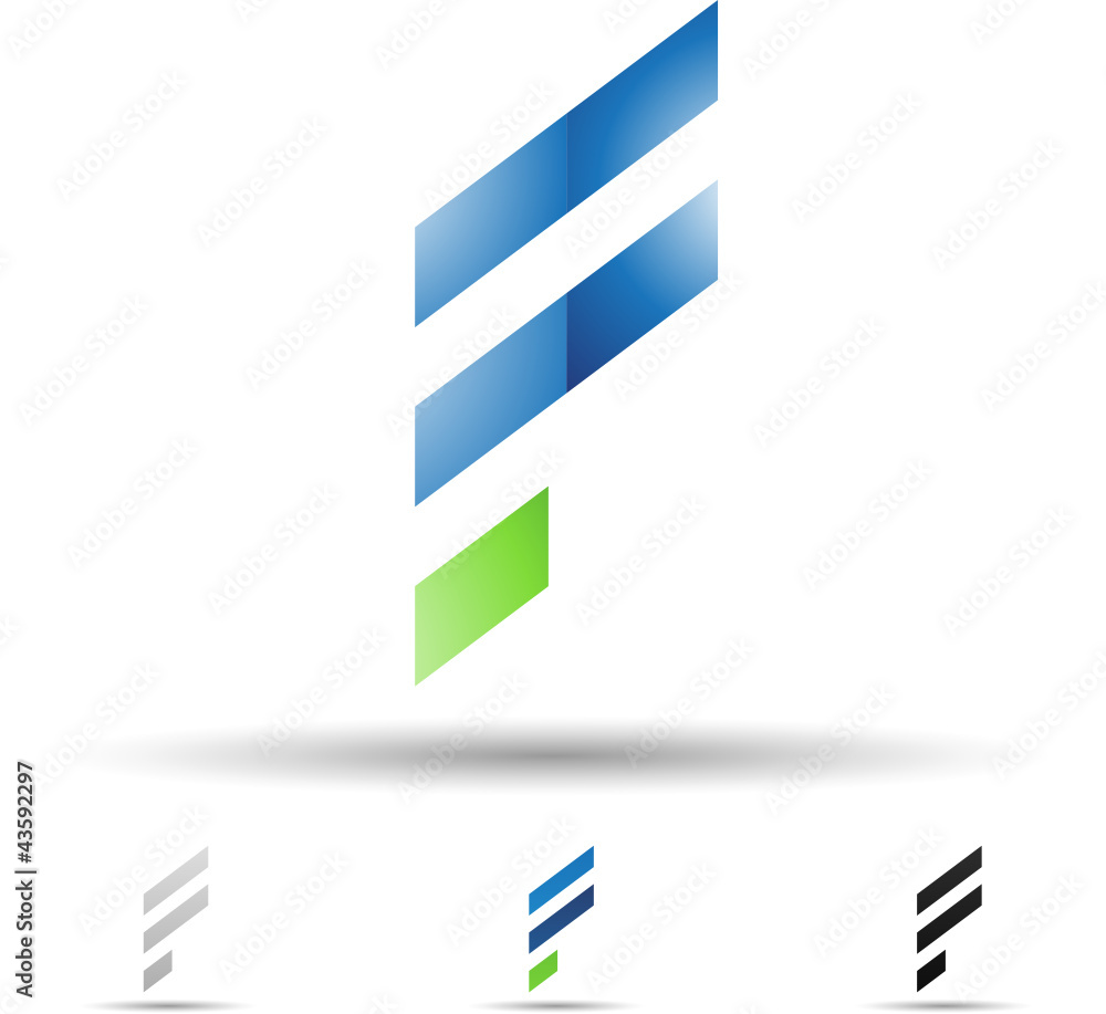 Vector illustration of abstract icons of letter F - Set 1