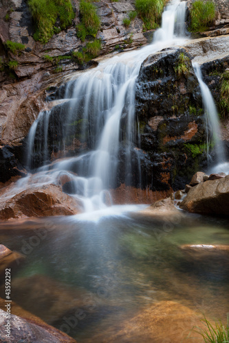 Beautiful waterfall at Geres National Park  Portugal