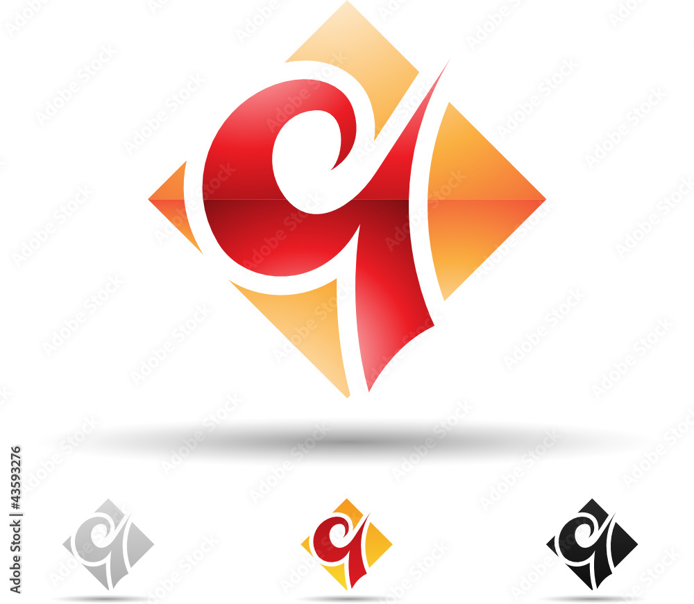 Vector illustration of abstract icons of letter Q - Set 6 Vector illustration of abstract icons of letter Q - Set 6