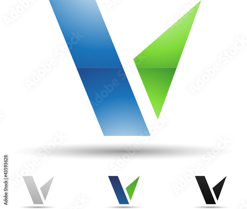 Vector illustration of abstract icons of letter V - Set 9