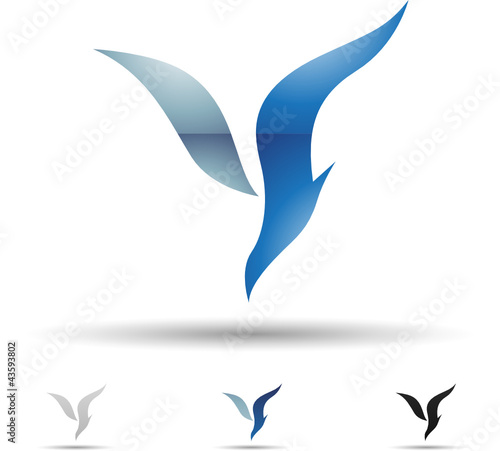 Vector illustration of abstract icons of letter Y - Set 5