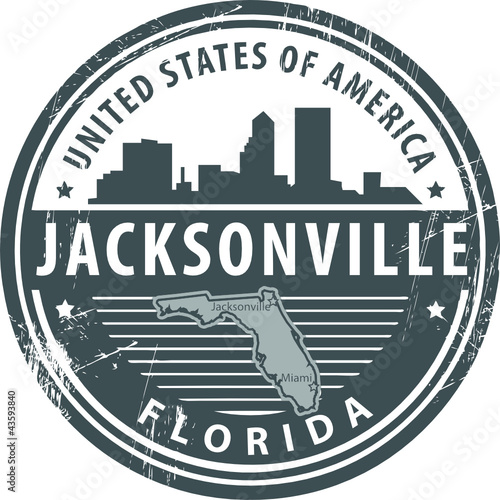 Grunge rubber stamp with name of Florida, Jacksonville, vector