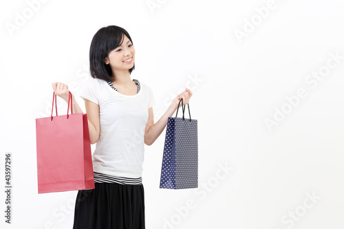 a young asian woman in shopping