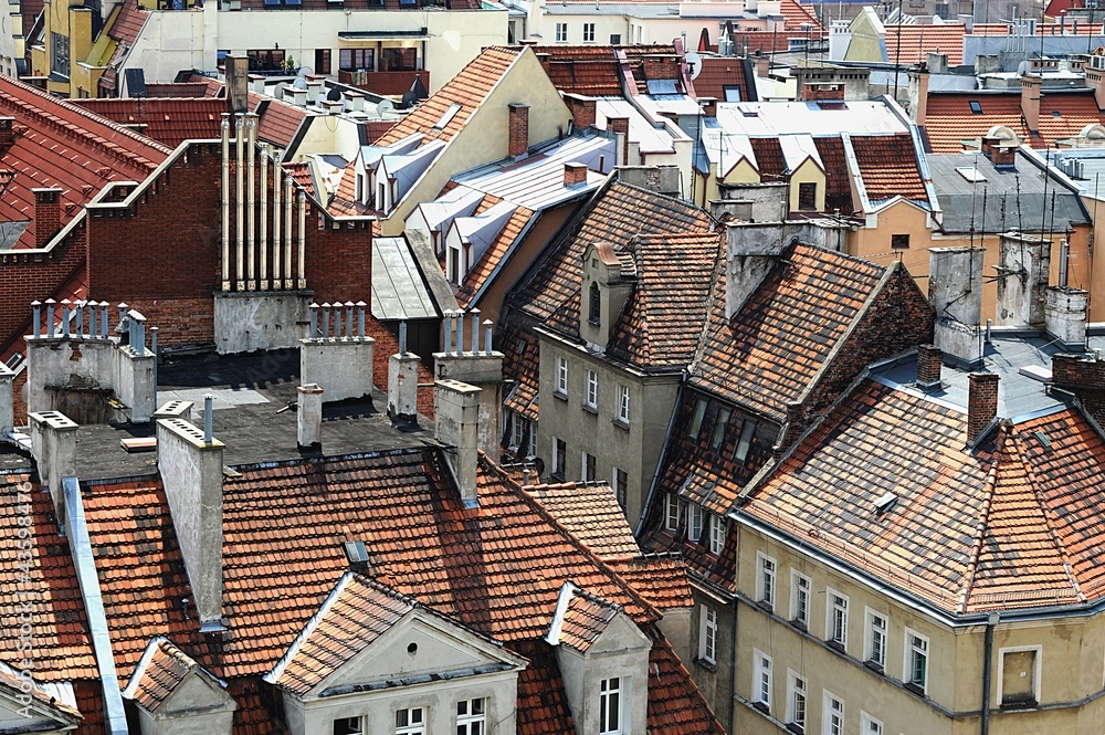 Wrocławskie dachy. - obrazy, fototapety, plakaty 