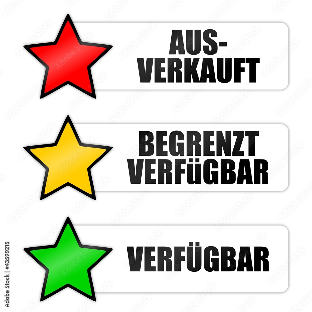 Obraz premium button stern ausverkauft texte I