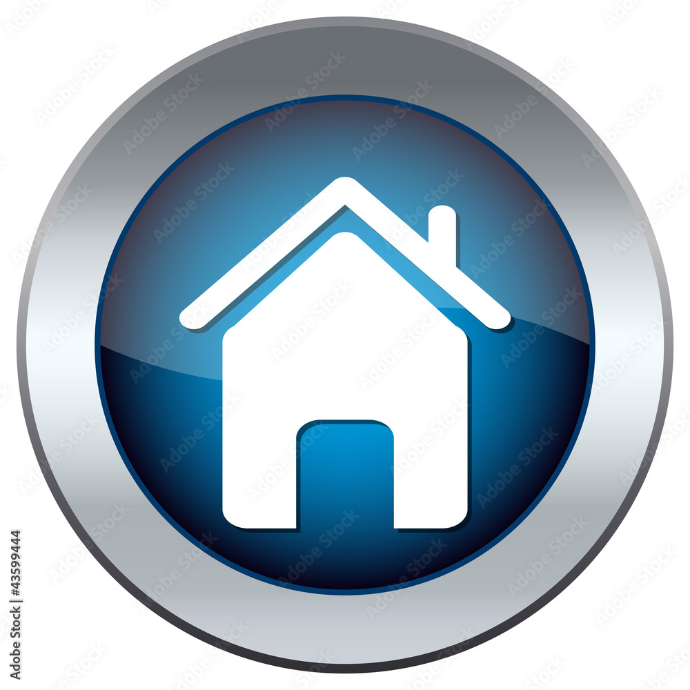 Button with a picture of the house Button with a picture of the house