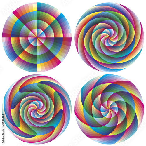 Set of magic geometric vector circles