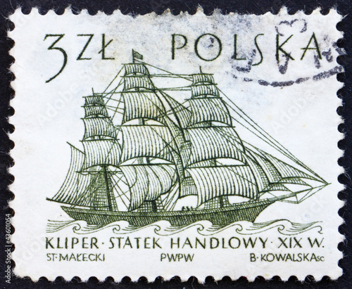 Postage stamp Poland 1964 Dutch Merchant Ship, Sailing Ship