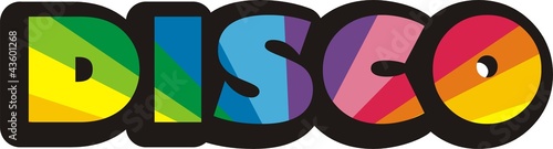 Stylized colorful illustration representing disco music