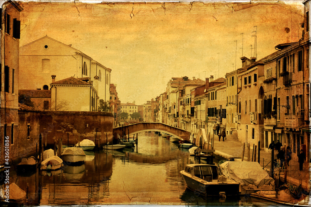 Fototapeta premium Venice - old paper - old card