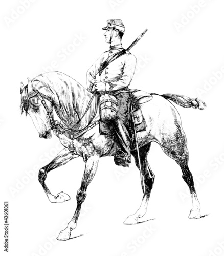 Fototapeta Naklejka Na Ścianę i Meble -  Rider - Militaria 19th century