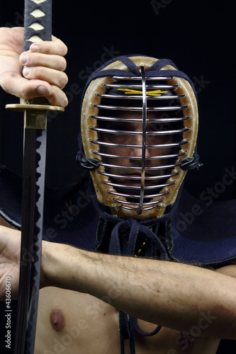 Closeup of  kendo man