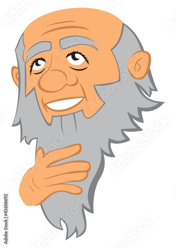 Portrait of thinking old man with beard