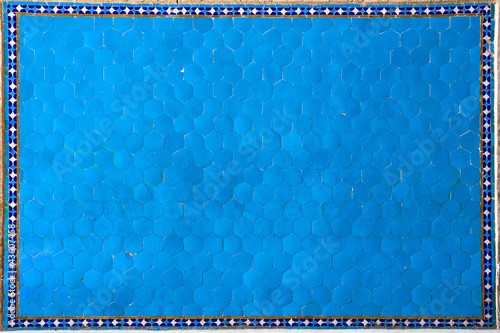 Textured ancient blue tiles