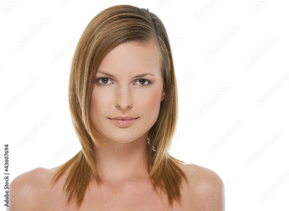 Beauty portrait of healthy girl isolated on white Beauty portrait of healthy girl isolated on white