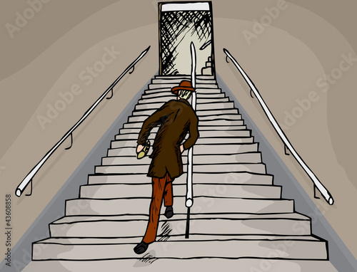 Drunken Man on Stairs