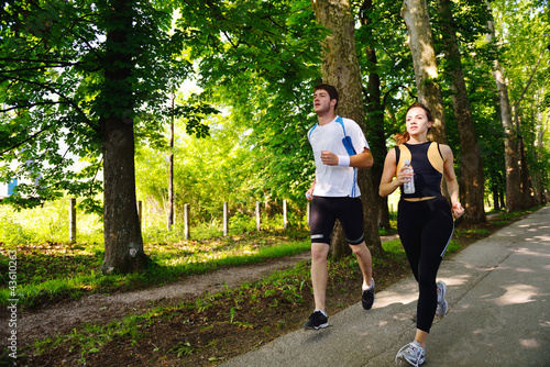 Young couple jogging