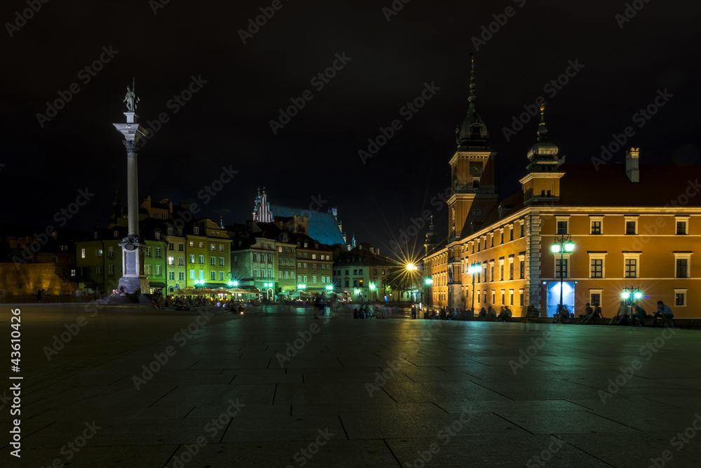 Old Town in Warsaw during the nighht