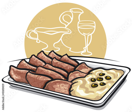 sliced veal with anchovy and tuna sauce