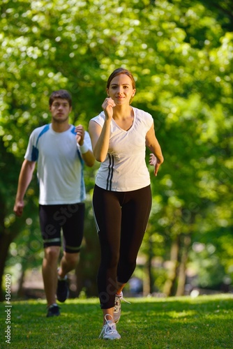 Young couple jogging