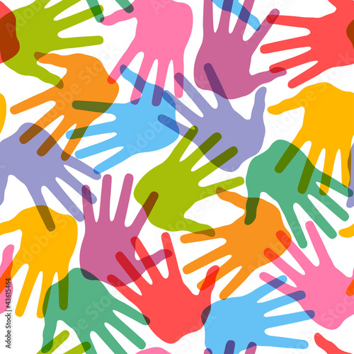 Seamless hand print pattern, vector illustration for design