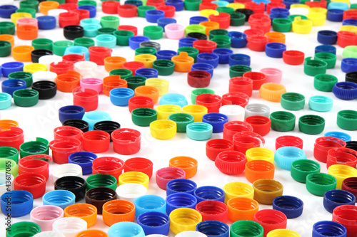 color caps as plastic background