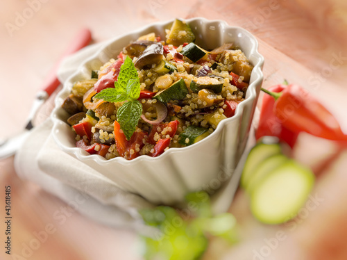 quinoa salad with vegetables selective focus