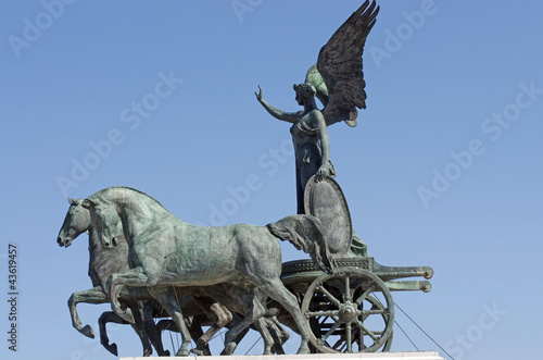 Statue of goddess Victoria on cart