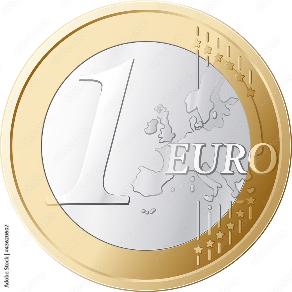 ONE EURO COIN.ai Royalty Free Stock SVG Vector and Clip Art