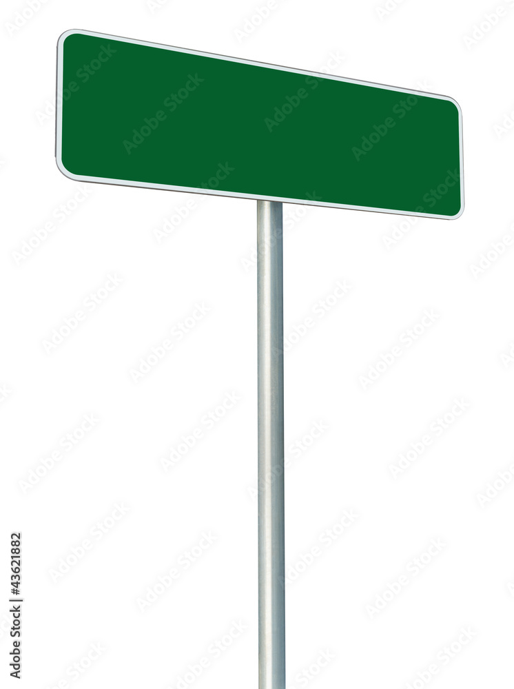 Blank Green Road Sign Isolated Large White Frame Signage Blank Green Road Sign Isolated Large White Frame Signage
