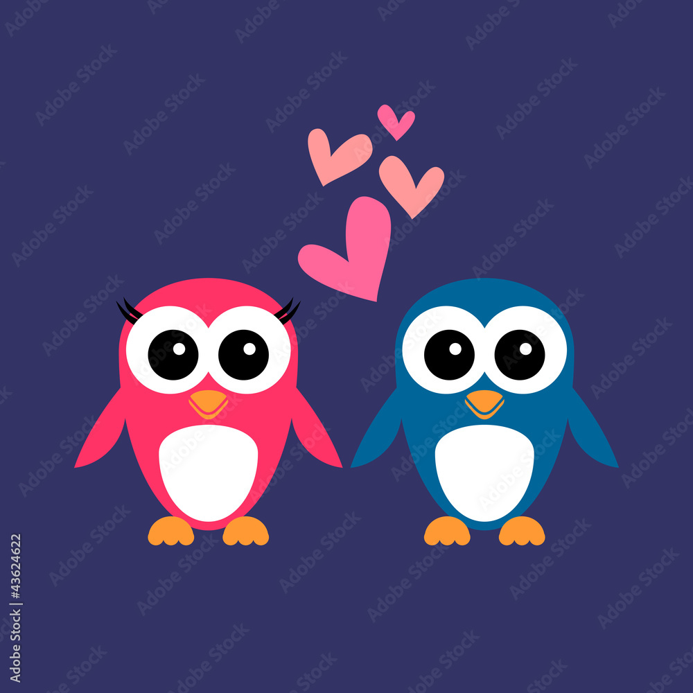 Cute penguin couple greeting card Cute penguin couple greeting card