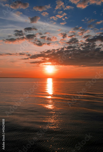 Beautiful clouds and a sunset on the sea