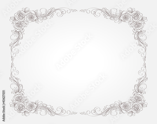 floral frame with roses