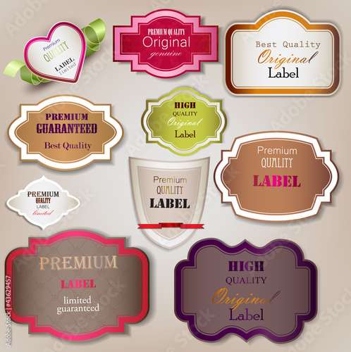 Set of Superior Quality and Satisfaction Guarantee Badges, Label © boroboro