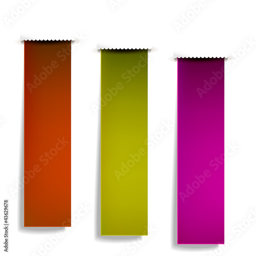 Colorful bookmarks for text. Vector set