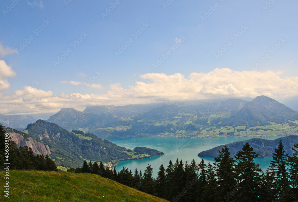 Schweizer See- und Berglandschaft